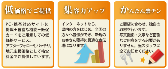 低価格・集客力アップ・かんたん楽チン